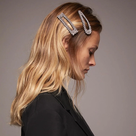 Horquillas para el Pelo de Aleación de Moda con Strass Pasadores BB Geométricos Elegante Pinza Lateral Accesorios de Peinado para Mujer