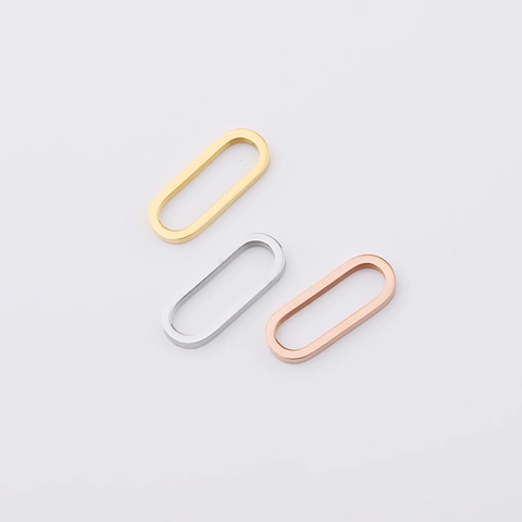 Ovaler Geometrischer Verbindungsring Spiegelpolierter Edelstahl Für DIY Ohrring Schmuckzubehör