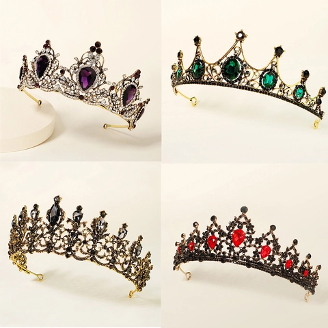 Tiara Corona Collana Orecchini Barocca Strass Imitazione Perla Artificial Lega Lusso Vintage Matrimonio Sposa Banchetto Festa Copricapo