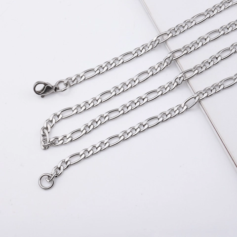 Collana A Catena Figaro In Acciaio Inossidabile Lucido Classico Gioielli Hip Hop Per Uomo E Donna