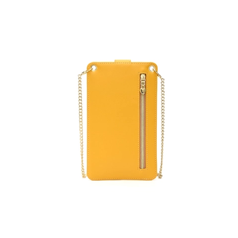 Sac De Téléphone Portable Tissé Pour Femmes En Cuir PU Mini Bandoulière Avec Chaîne Dorée Et Poche Zippée Arrière Chic