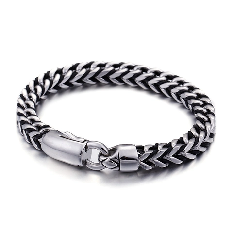 Herren Gliederarmband Aus 316L Edelstahl Geflochten Industrieller Punk Stil Modeschmuck
