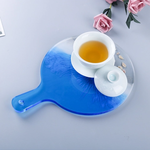 Dienblad Siliconen Mal Met Handvat DIY Hars Gieten Epoxy Spiegel Dienblad Onderzetter Maken Tool Voor Home Decor