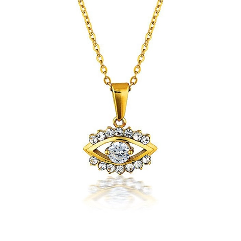 Evil Eye Halskette Damen 925 Sterling Silber 18K Vergoldet Winziger Zierlicher Mikro Pave Zirkon Anhänger Schmuck Elegant
