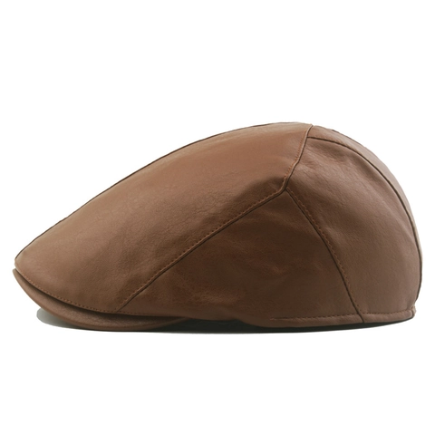 Coppola Vintage Da Uomo Pelle PU Inverno Calda Imbottita Newsboy Ivy Cappello Stile Gatsby Britannico Regolabile