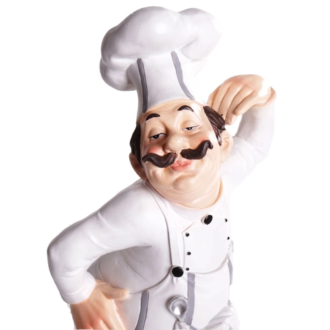 Statuina Di Chef In Resina Statua Di Chef Grasso Decorazione Per Cucina Casa Ristorante Caffè Bar Ornamento Da Tavolo Dipinto A Mano