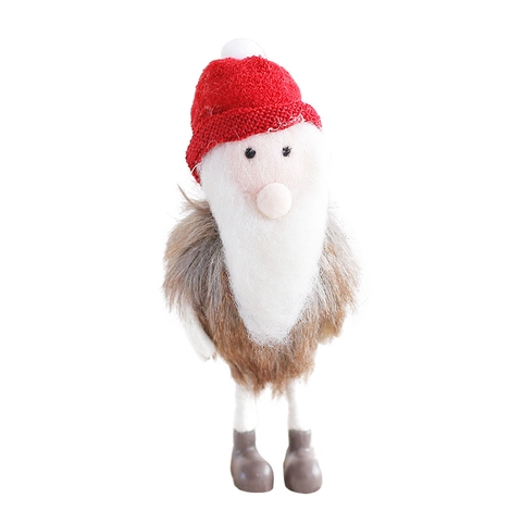 Handgemachte Weihnachten Wollfilz Weihnachtsmann Rentier Desktop Ornamente Gestrickte Mütze Kunstfell Festliche Hausdeko