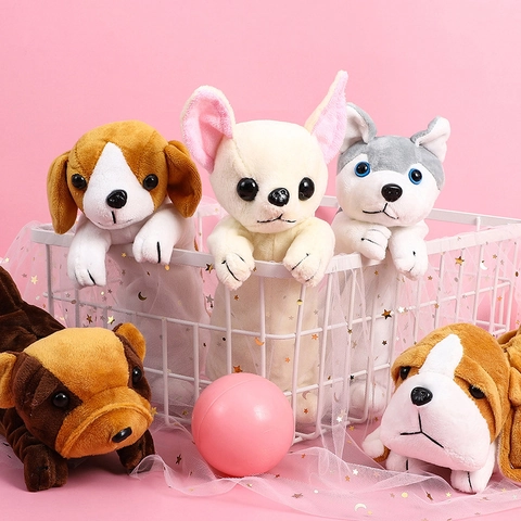 Astuccio Per Cani In Peluche Forma Cucciolo Cartone Animato Grande Capacità Borsa Cancelleria Cerniera Animale Carino Organizzatore Morbido