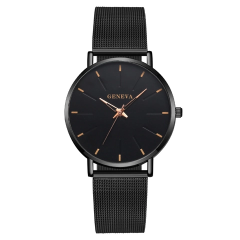 Men Quartz Watch Fashion Minimalist Wristwatch With Metal Mesh Strap Round Analog Dial Classic Simple Style Accessory