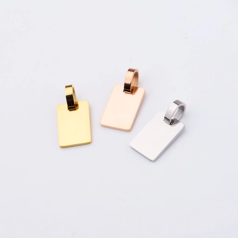 Rectangular Pendant 304 Stainless Steel Polished Mirror Finish DIY Jewelry Making Findings Geometric Charm Accessory