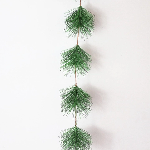 Künstliche Kiefernadel Girlande Grün PVC Realistische Zweige Biegsamer Draht Weihnachten Festliche Haus DIY Deko