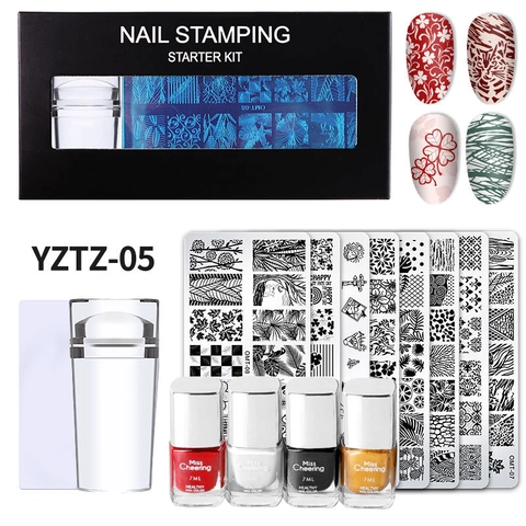 Professionele Nagel Stempel Manicure Tools Met Roestvrijstalen Platen Transparante Stamper Schraper Voor DIY Kunst Decoratie