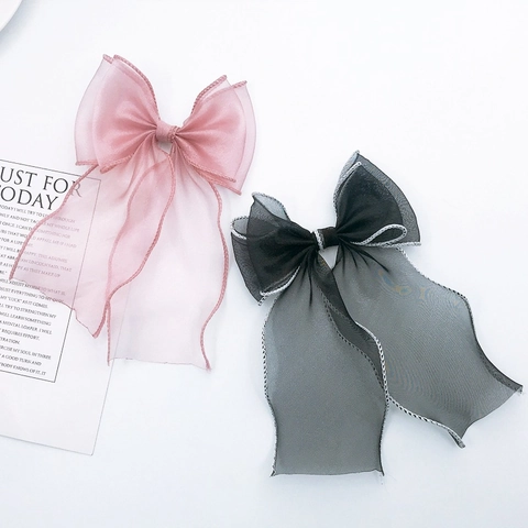 Große Schleife Reiner Organza Gaze Streamer Meerjungfrau Stil DIY Material Haarschmuck Süßer Eleganter Kopfschmuck