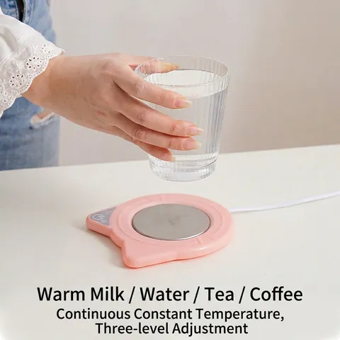 Calentador De Tazas Eléctrico Para Café Leche Té Forma De Gato Almohadilla De Temperatura Constante Portátil