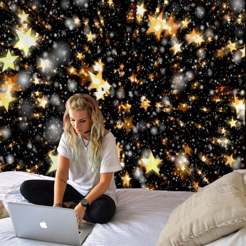 Weihnachts Sternennacht Tarot Tapisserie Wandbehang Polyester Stoff Wohndeko Ästhetik Schlafzimmer Wohnzimmer Hintergrund