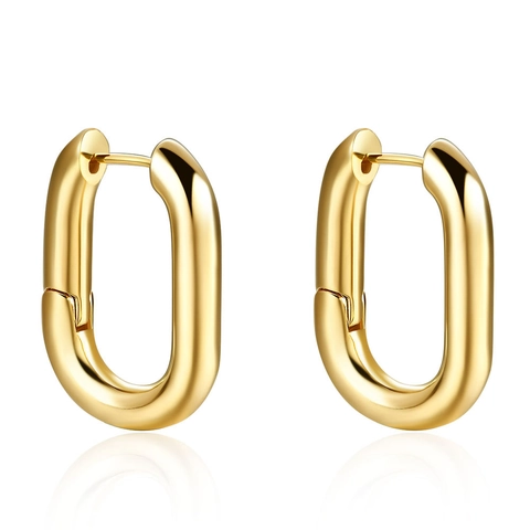 Minimalistische Kupfer Vergoldet U-Förmige Ohrringe Für Damen Geometrische Glänzend Poliert Mode Schmuck Zubehör