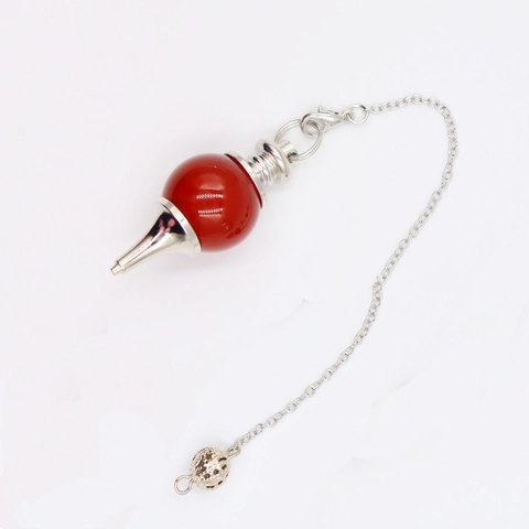 Collana Pendolo In Pietra Naturale Sfera Rotonda Cava Reiki Guarigione Chakra Divinazione Gioielli Unisex