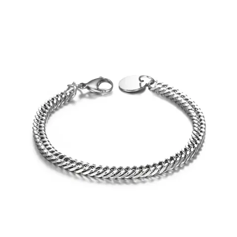 Uomo Minimalista in Acciaio al Titanio Catena Cubana Bracciale Collana Punk Hip Hop Argento Curb Catena Gioielli per Uomo Studenti