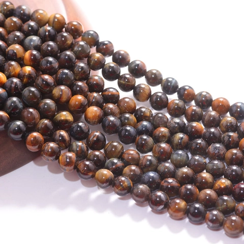 Natural Yellow Tiger Eye Stone Loose Beads Round Gemstone Beads For DIY Bracelet Jewelry Making Crafts Supply