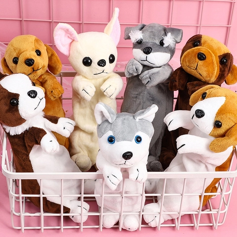 Astuccio Per Cani In Peluche Forma Cucciolo Cartone Animato Grande Capacità Borsa Cancelleria Cerniera Animale Carino Organizzatore Morbido
