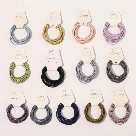 High Elasticity Hair Ties Seamless Braided Elastic Bands Solid Color Ponytail Holders Simple Hair Accessories For Women Girls