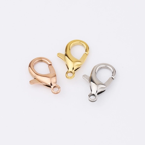 Lobster Clasp 304 Stainless Steel Mirror Polished Jewelry Connector DIY Necklace Bracelet Making Findings Anti Allergy