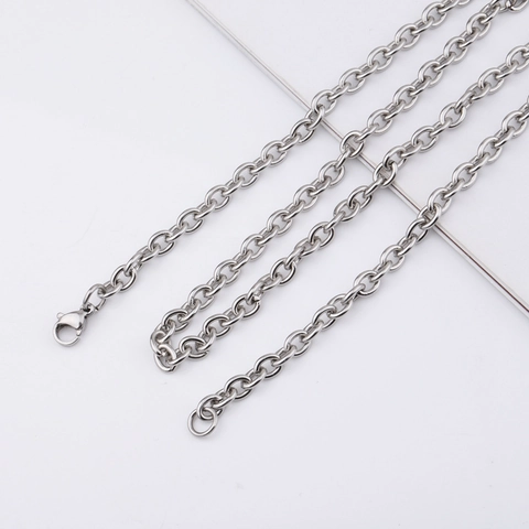 Collana A Catena In Acciaio Inossidabile 304 Hip Hop Maglie Lucidate A Specchio Gioielli Minimalisti Per Uomo Donna