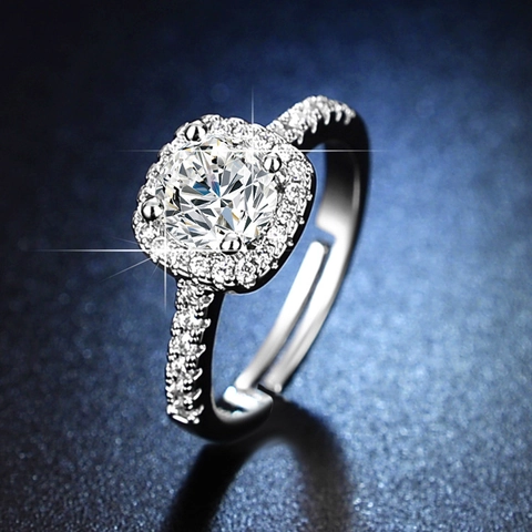 Verstellbare Ringe Für Frauen Weißkupfer Zirkonia Eingelegt Brillant Rund Herz Quadrat Form Klassischer Eleganter Schmuck