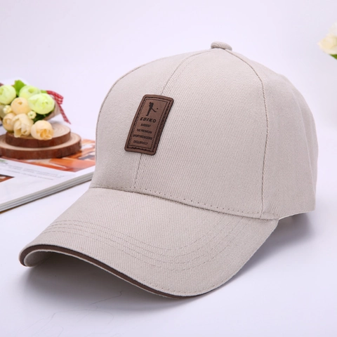 Baseballkappe Twill Baumwolle Verstellbar Lederpatch Sonnenhut Outdoor Sport Casual Golf Für Herren Damen