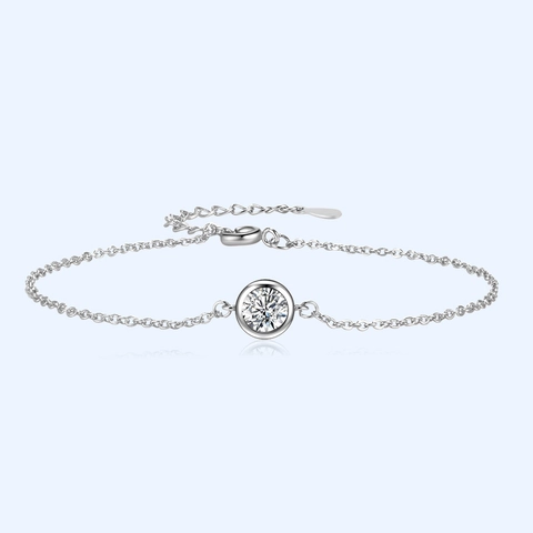 Elegant White Copper Moissanite Bubble Bracelet For Women Sparkling Zirconia Adjustable Chain Jewelry Rose Gold Silver Plated Gift