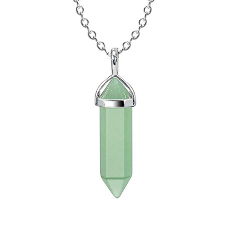 Zeshoekige Kolom Natuursteen Hanger Ketting Kristal Genezing Punt Edelsteen Sieraden Voor Vrouwen Mannen