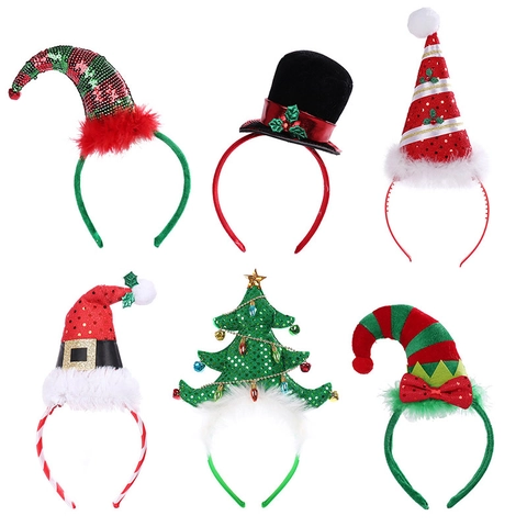 Kerst Hoofdband Pailletten Stof Kerstman Hoed Elandgewei Kerstboom Elfenhoed Feest Vakantie Cosplay Haaraccessoires