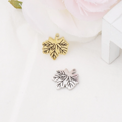 Ahornblatt Anhänger 304 Edelstahl Spiegelpoliert Für DIY Schmuckherstellung Halsketten Armbänder Botanisches Zubehör