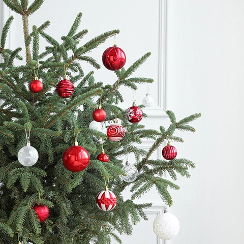 Kerstballen Plastic Gegalvaniseerd Glitter Mat Feestelijke Boomhangende Decoraties Vakantie Huis Party Decor