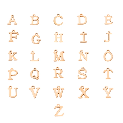 Capital Letter A-Z Alphabet Pendants 304 Stainless Steel Mirror Polished Charms DIY Jewelry Making Necklace Accessories