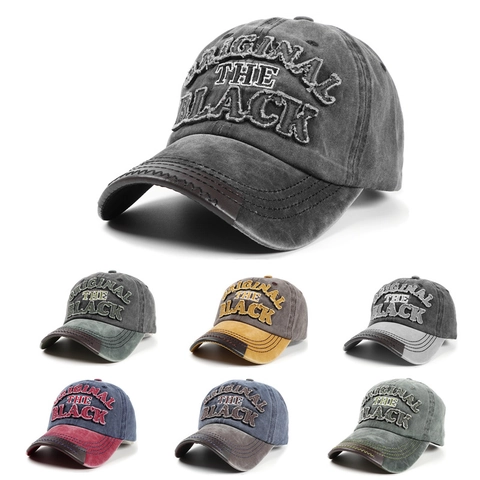 Casquette De Baseball En Coton Lavé Vintage Broderie Lettres Ajustable Unisexe Style Décontracté