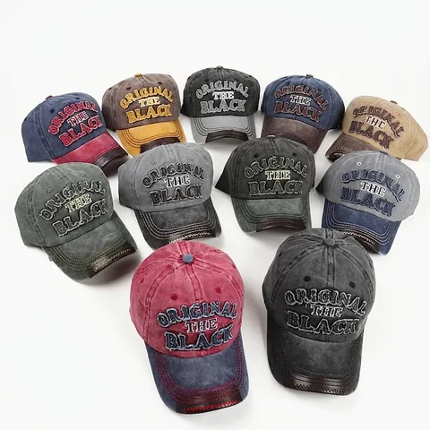 Casquette De Baseball En Coton Lavé Vintage Broderie Lettres Ajustable Unisexe Style Décontracté