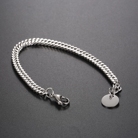 Uomo Minimalista in Acciaio al Titanio Catena Cubana Bracciale Collana Punk Hip Hop Argento Curb Catena Gioielli per Uomo Studenti