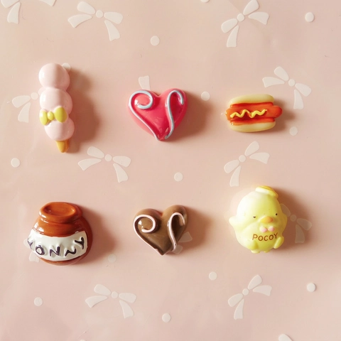 Resin Flatback Cabochons Simulation Food Cartoon Animal DIY Charms For Phone Case Hair Accessories Crafts Scrapbooking Kawaii