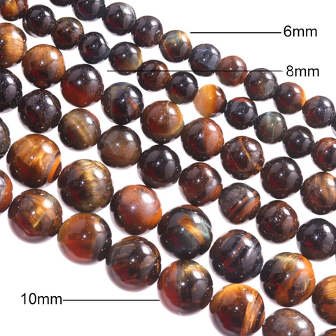 Natural Yellow Tiger Eye Stone Loose Beads Round Gemstone Beads For DIY Bracelet Jewelry Making Crafts Supply