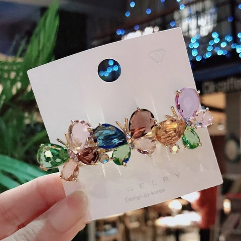 Elegant Butterfly Flower Hair Clip Alloy Rhinestone Crystal Spring Barrette Korean Style Fashion Accessories For Women