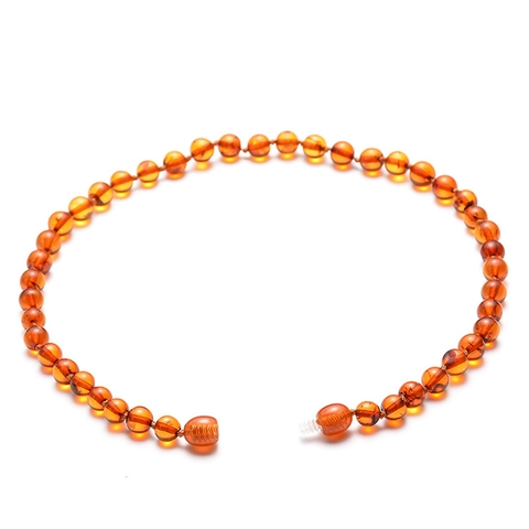Collana In Ambra Baltica Naturale Perline Tonde Supporto Dentizione Per Neonati Bambini Con Chiusura Di Sicurezza