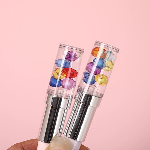 Penna Gel A Forma Di Rossetto Carina Glitter Perla Artificial Decorativa Punta Fine Inchiostro Nero Cancelleria Per Ragazze