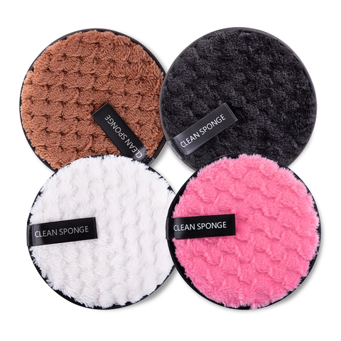 Reusable Makeup Remover Puff Microfiber Round Face Cleansing Sponge Soft Washable Cloth Pad Double Sided Tool