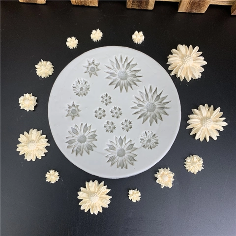 Gänseblümchen Sonnenblume Silikonform Für DIY Backen Fondant Pudding Schokolade Harz Handwerk Dekorative Werkzeuge
