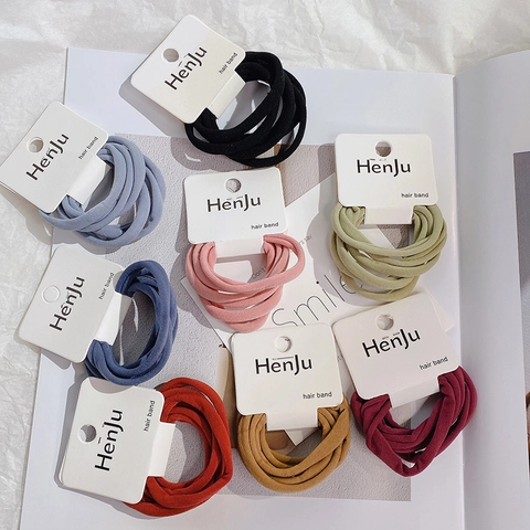 Seamless Hair Ties High Elastic Fabric Bands Simple Minimalist Ponytail Holder Accessories For Women Girls