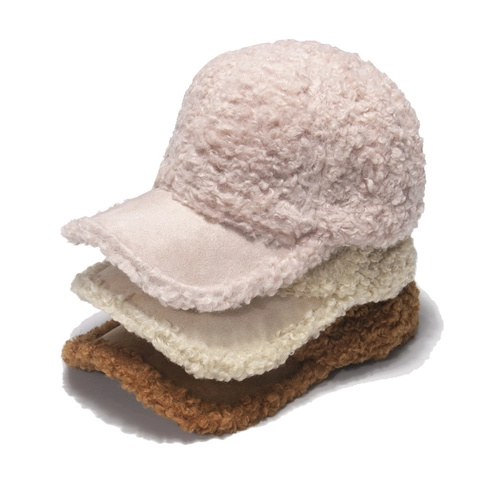 Gorra De Béisbol De Lana De Cordero Cálida Sherpa Gamuza Color Sólido Sombrero De Invierno Para Hombres Mujeres Ajustable Exterior Casual