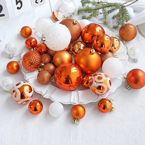 Boules De Noël En Plastique Galvanisé Paillettes Mat Décorations À Suspendre Pour Sapin De Fête Maison Vacances