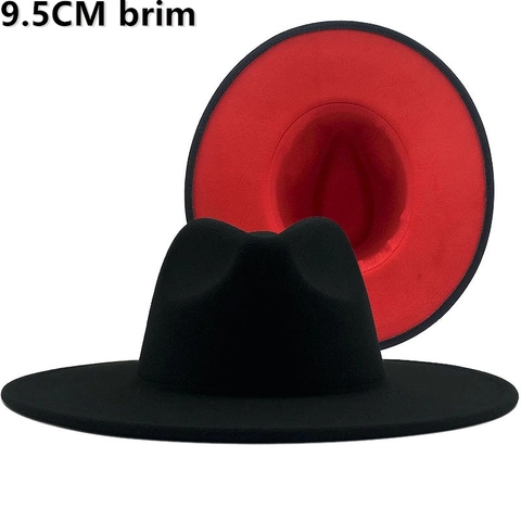 Tweekleurige Fedora Hoed Brede Rand Kasjmier Wolvilt Jazz Stijl Retro Vintage Voor Heren En Dames