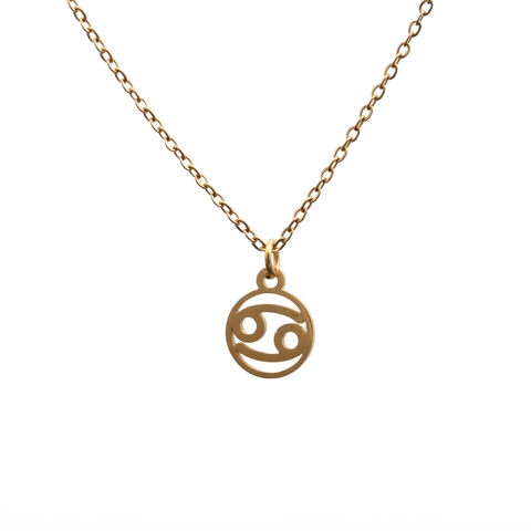 Zodiac Constellation Pendant Necklace Stainless Steel And Copper Minimalist Astrology Jewelry For Women Men Gold Tone